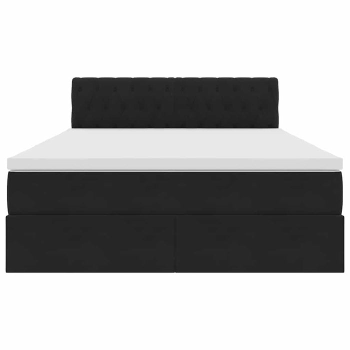 Pat cu storage cu saltea Negru 140 x 190 cm Catifea - WALTI WALTI