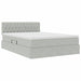 Pat cu storage cu saltea Gri deschis 140 x 200 cm Catifea - WALTI WALTI