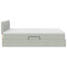 Pat cu storage cu saltea Gri deschis 140 x 200 cm Catifea - WALTI WALTI
