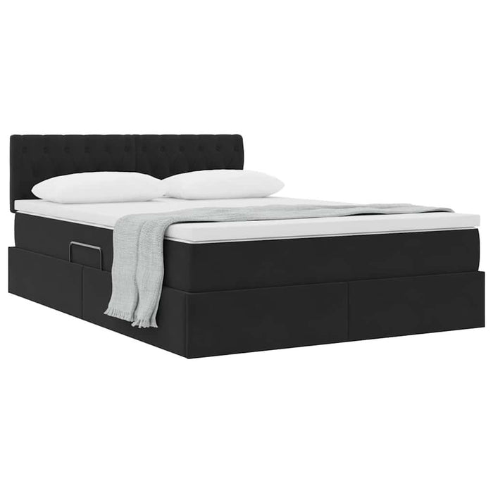 Pat cu storage cu saltea Negru 140 x 200 cm Catifea - WALTI WALTI
