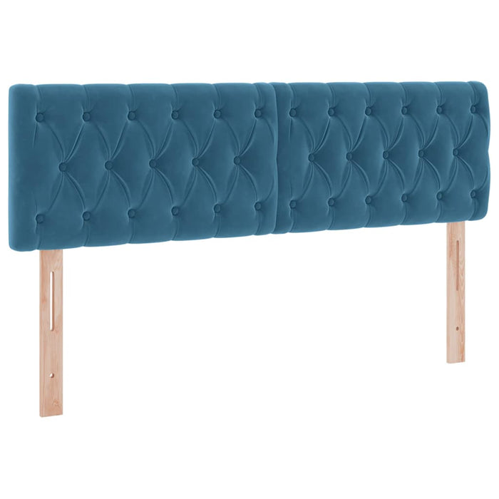 Pat cu storage cu saltea Albastru închis 140 x 200 cm Catifea - WALTI WALTI