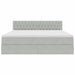 Pat cu storage cu saltea Gri deschis 160 x 200 cm Catifea - WALTI WALTI