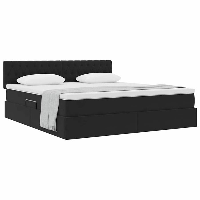 Pat cu storage cu saltea Negru 160 x 200 cm Catifea - WALTI WALTI