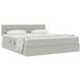 Pat cu storage cu saltea Gri deschis 180 x 200 cm Catifea - WALTI WALTI