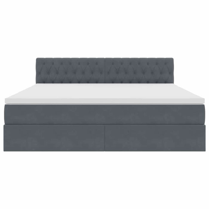 Pat cu storage cu saltea Gri închis 180 x 200 cm Catifea - WALTI WALTI