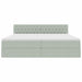 Pat cu storage cu saltea Gri deschis 200 x 200 cm Catifea - WALTI WALTI