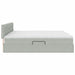 Pat cu storage cu saltea Gri deschis 200 x 200 cm Catifea - WALTI WALTI