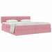 Pat cu storage cu saltea cu headboard Roz 200 x 200 cm Catifea - WALTI WALTI