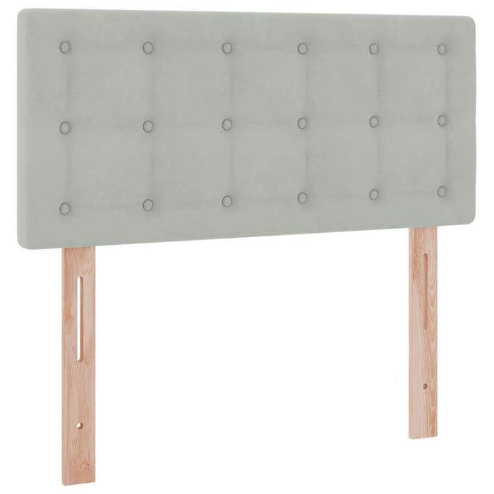 Pat cu storage cu saltea Gri deschis 90 x 190 cm Catifea - WALTI WALTI