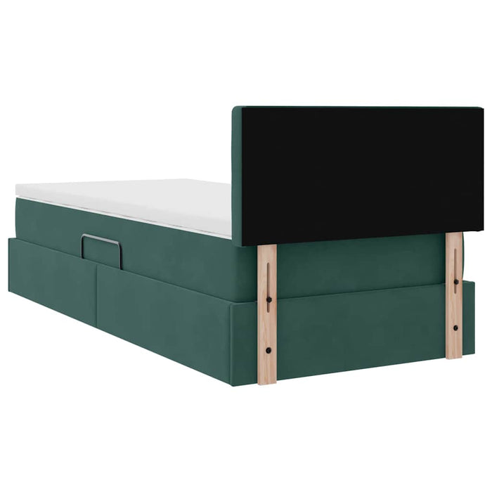Pat cu storage cu saltea Verde închis 90 x 190 cm Catifea - WALTI WALTI