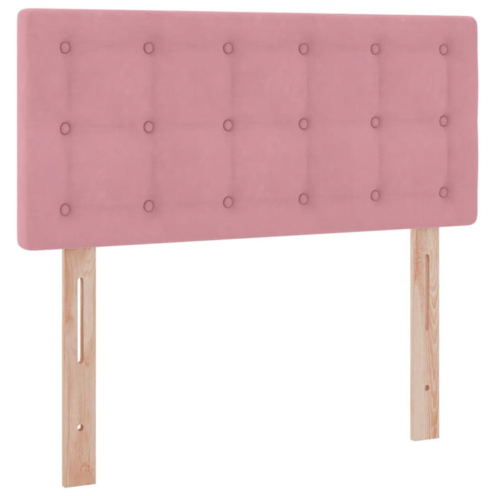 Pat cu storage cu saltea cu headboard Roz 90 x 190 cm Catifea - WALTI WALTI