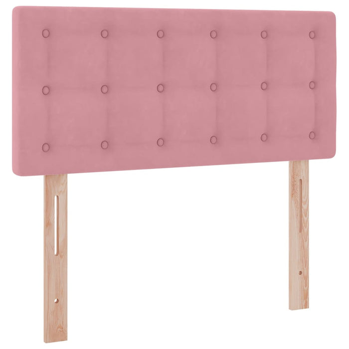 Pat cu storage cu saltea cu headboard Roz 90 x 200 cm Catifea - WALTI WALTI
