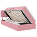 Pat cu storage cu saltea cu headboard Roz 100 x 200 cm Catifea - WALTI WALTI