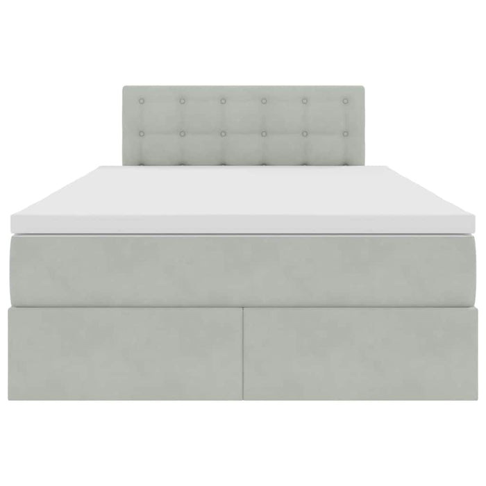 Pat cu storage cu saltea Gri deschis 120 x 190 cm Catifea - WALTI WALTI