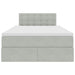 Pat cu storage cu saltea Gri deschis 120 x 190 cm Catifea - WALTI WALTI