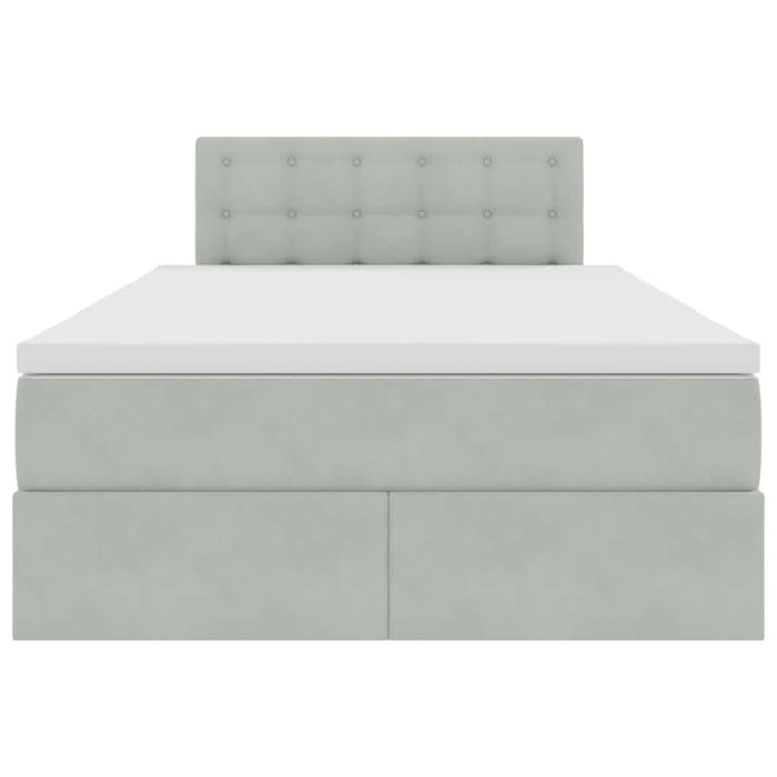 Pat cu storage cu saltea Gri deschis 120 x 200 cm Catifea - WALTI WALTI