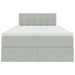 Pat cu storage cu saltea Gri deschis 120 x 200 cm Catifea - WALTI WALTI