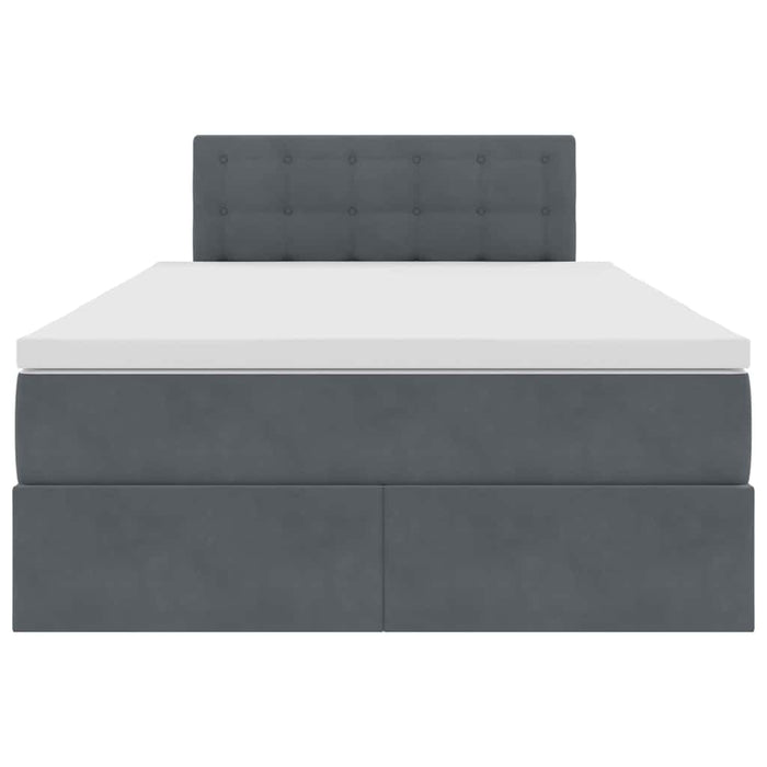 Pat cu storage cu saltea Gri închis 120 x 200 cm Catifea - WALTI WALTI