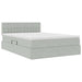 Pat cu storage cu saltea Gri deschis 140 x 190 cm Catifea - WALTI WALTI