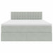 Pat cu storage cu saltea Gri deschis 140 x 200 cm Catifea - WALTI WALTI