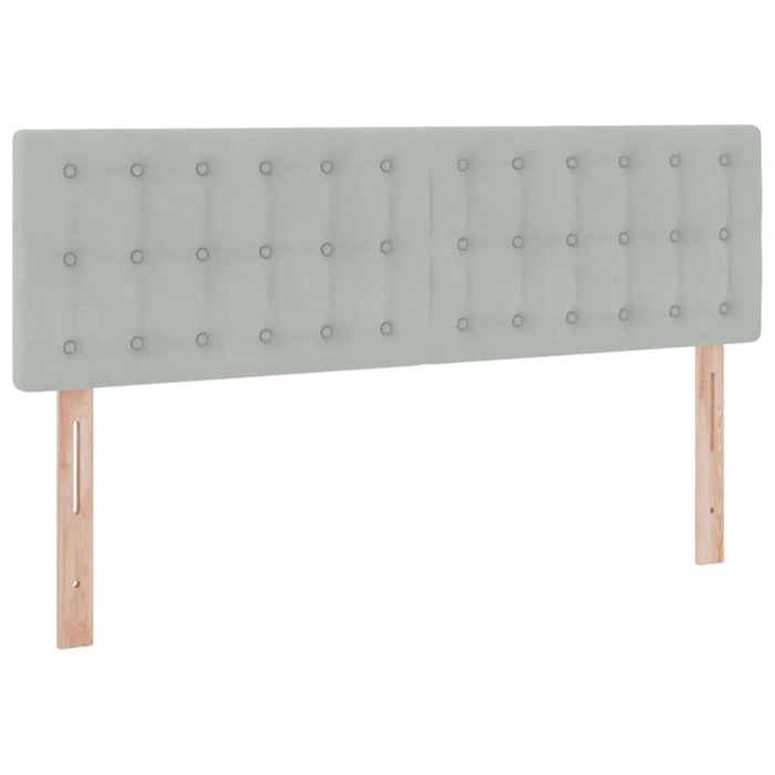 Pat cu storage cu saltea Gri deschis 140 x 200 cm Catifea - WALTI WALTI