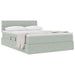 Pat cu storage cu saltea Gri deschis 140 x 200 cm Catifea - WALTI WALTI