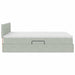 Pat cu storage cu saltea Gri deschis 140 x 200 cm Catifea - WALTI WALTI