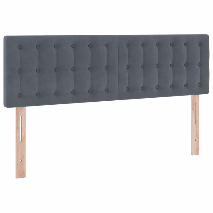 Pat cu storage cu saltea Gri închis 140 x 200 cm Catifea - WALTI WALTI
