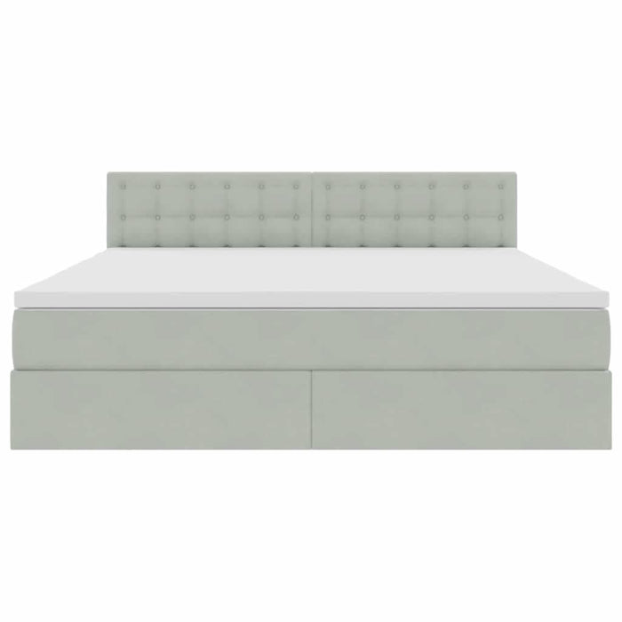 Pat cu storage cu saltea Gri deschis 160 x 200 cm Catifea - WALTI WALTI