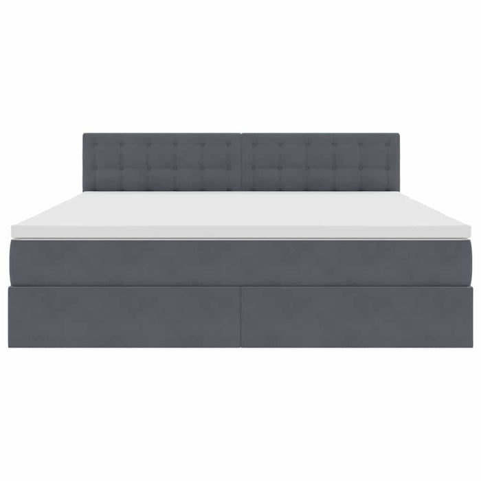 Pat cu storage cu saltea Gri închis 160 x 200 cm Catifea - WALTI WALTI