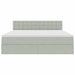 Pat cu storage cu saltea Gri deschis 180 x 200 cm Catifea - WALTI WALTI