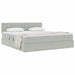 Pat cu storage cu saltea Gri deschis 180 x 200 cm Catifea - WALTI WALTI