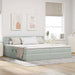 Pat cu storage cu saltea Gri deschis 200 x 200 cm Catifea - WALTI WALTI