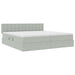 Pat cu storage cu saltea Gri deschis 200 x 200 cm Catifea - WALTI WALTI