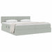 Pat cu storage cu saltea Gri deschis 200 x 200 cm Catifea - WALTI WALTI