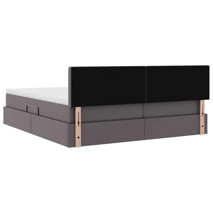 Pat cu storage cu saltea Gri 180 x 200 cm Piele artificială - WALTI WALTI