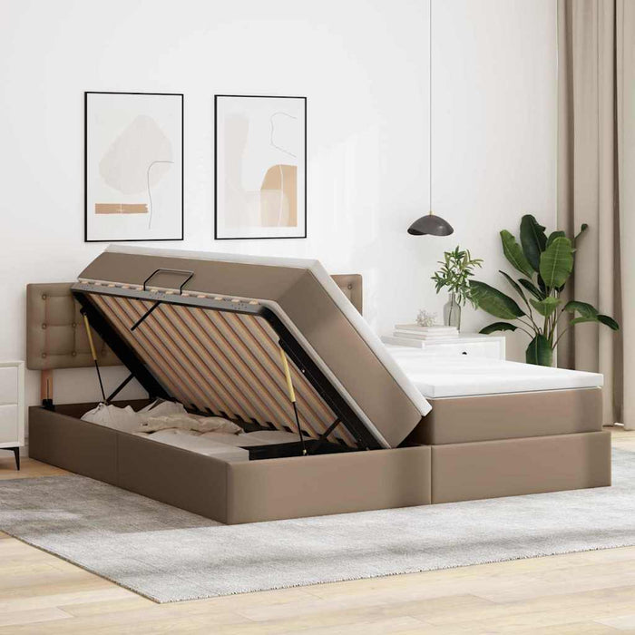 Pat cu storage Cappuccino 180 x 200 cm Piele artificială - WALTI WALTI