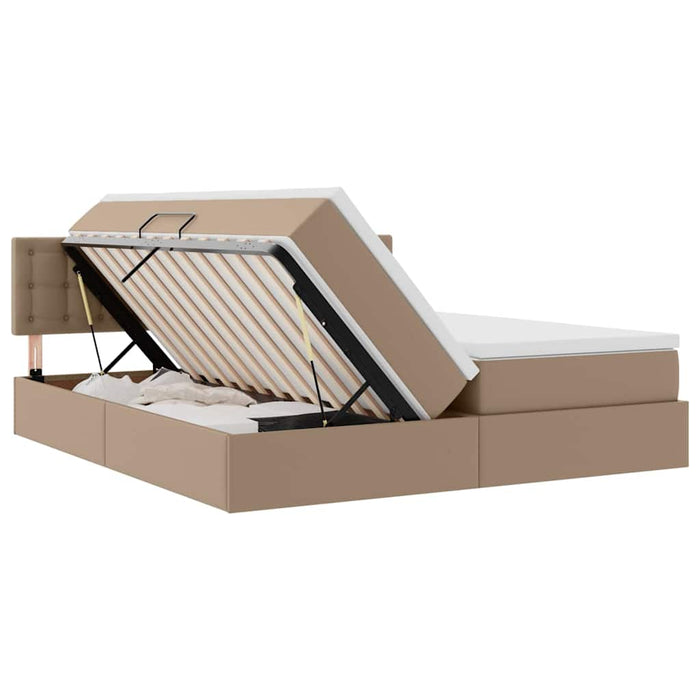Pat cu storage Cappuccino 180 x 200 cm Piele artificială - WALTI WALTI