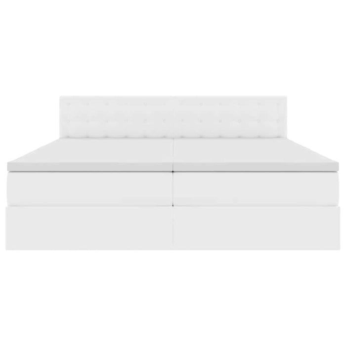 Pat cu storage cu saltea Alb pur 200 x 200 cm Piele artificială - WALTI WALTI