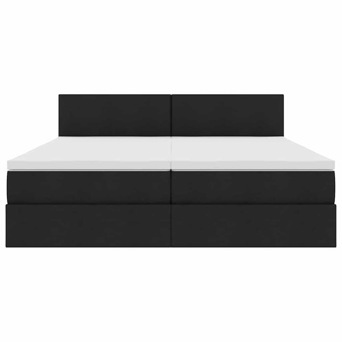 Pat cu storage cu saltea Negru 180 x 200 cm Piele artificială - WALTI WALTI