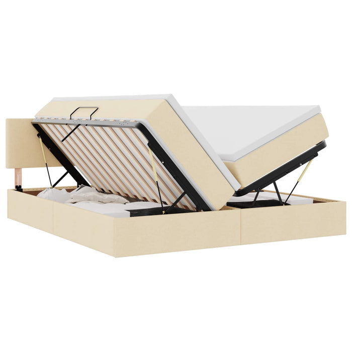 Pat cu storage cu saltea Creme 180 x 200 cm Piele artificială WALTI