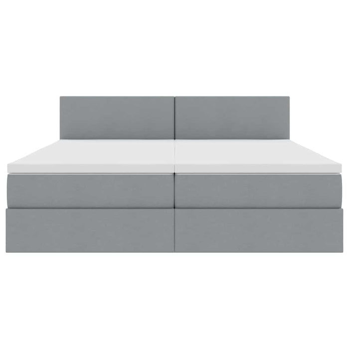 Pat cu storage Gri deschis 200 x 200 cm Piele artificială - WALTI WALTI