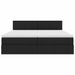 Pat cu storage cu saltea Negru 200 x 200 cm Piele artificială - WALTI WALTI