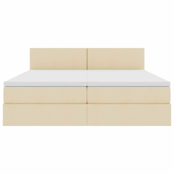Pat cu storage cu saltea Creme 200 x 200 cm Piele artificială - WALTI WALTI