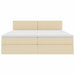 Pat cu storage cu saltea Creme 200 x 200 cm Piele artificială - WALTI WALTI