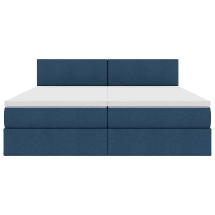 Pat cu storage albastru 100 x 200 cm Piele artificială - WALTI WALTI