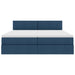 Pat cu storage albastru 100 x 200 cm Piele artificială - WALTI WALTI