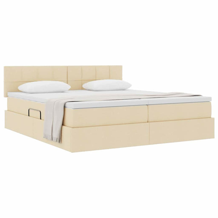 Pat cu storage cu saltea Creme 180 x 200 cm Piele artificială - WALTI WALTI