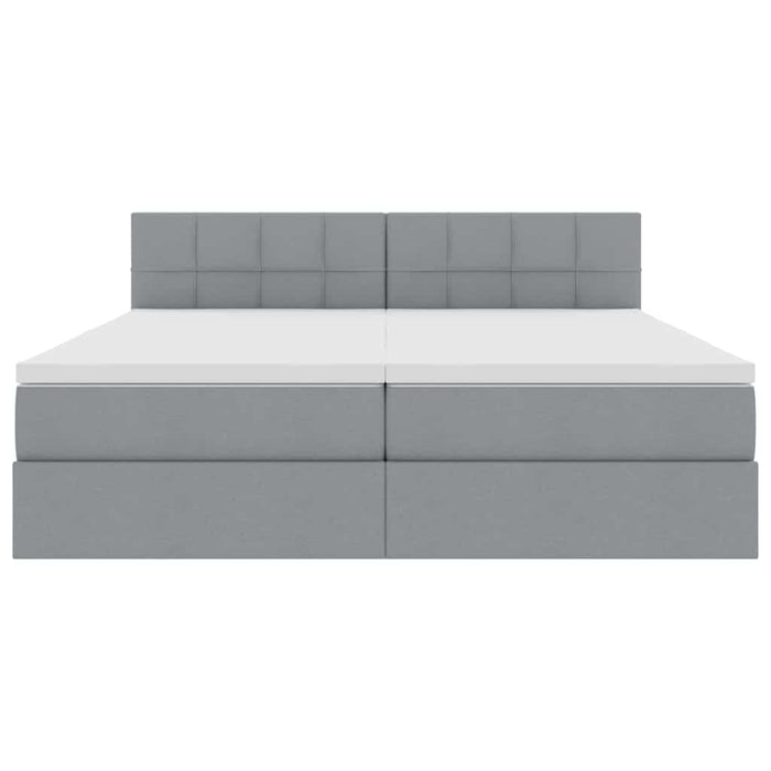 Pat cu storage Gri deschis 200 x 200 cm Piele artificială - WALTI WALTI
