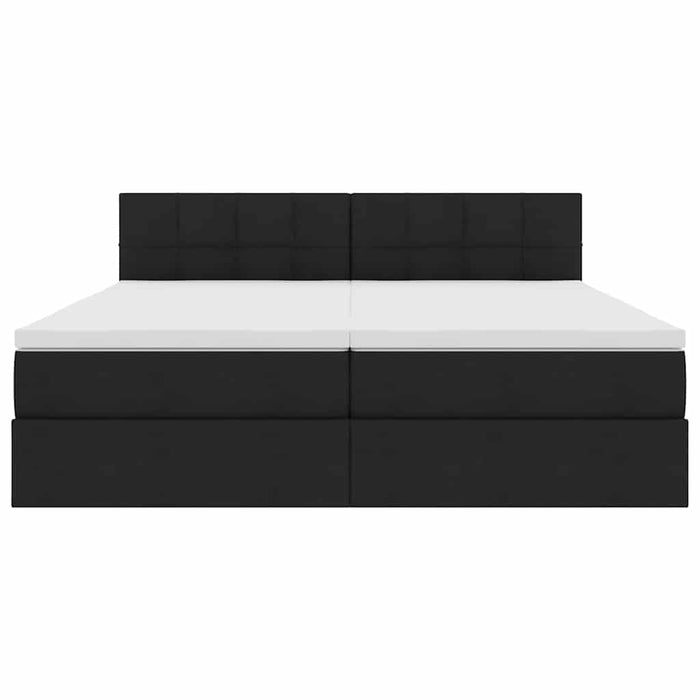 Pat cu storage cu saltea Negru 200 x 200 cm Piele artificială WALTI